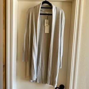 Leith Long Cardigan size small NWT grey light Heather